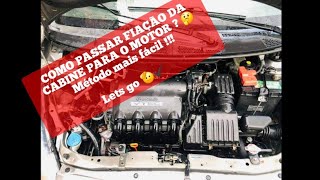 DIY Como passar fio da cabine para o cofre do motor Honda FitJazz Old G1 03 04 05 06 07 e 08 [upl. by Udale]