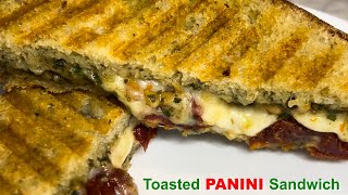 BASIL Pine Nut PANINI Sandwich  Tasty GRILLED CHEESE Sandwich [upl. by Inavoy]