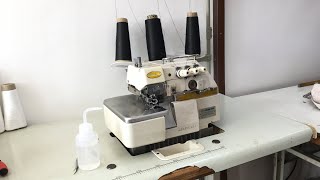 how to thread an overlock industrial machine step by step full video [upl. by Oidgime]