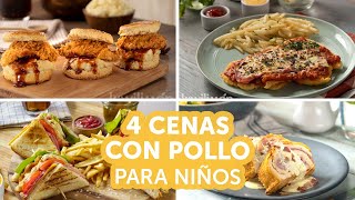 4 cenas con pollo para niños  Recetas kiwilimón [upl. by Cimbura]