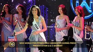 MISS WORLD PHILIPPINES 2024 CANDIDATES QampA SEGMENT DURING PRESS PRESENTATION [upl. by Felecia]