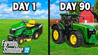 I built a FARM in 90 days on a flat map Heres What Happened Farming Simulator 22 [upl. by Ekez]