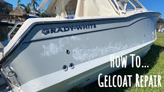 How To Gelcoat Repair Grady White Hurricane Ian Storm Damage Dock Rash [upl. by Sheeree]