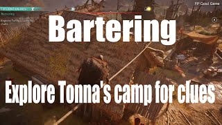 Assassin’s Creed Valhalla Bartering  Explore Tonnas camp for clues [upl. by Ree]