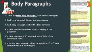 Information reports Writing Body Paragraphs 1 [upl. by Haraj189]