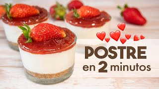 CHEESECAKE en VASITOS sin horno 🍓  ¡en 2 minutos [upl. by Alba]