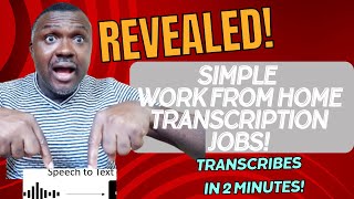 Simple Work From Home Transcription Jobs Secret Website Revealed 1 Hour Job Done in 2 Minutes [upl. by Joann]