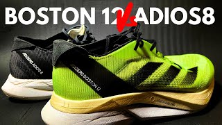 ADIDAS Adizero Boston 12 Vs Adios 8  What do you suggest Stryd Duo amp Footpath comparison [upl. by Abramson]