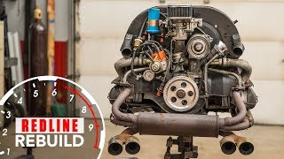 Volkswagen Beetle Aircooled Flatfour Engine Rebuild TimeLapse  Redline Rebuild  S1E7 [upl. by Tzong]