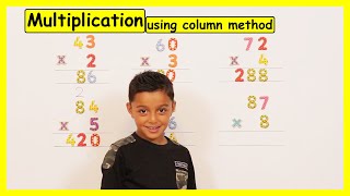 Column method multiplication  Multiply 2 digit by 1 digit  Maths for kids  Maths with Nile [upl. by Netty]