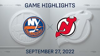 NHL Preseason Highlights  Islanders vs Devils  September 27 2022 [upl. by Analahs12]