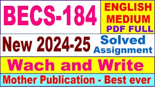 BECS 184 solved assignment 202425 in English  becs 184 solved assignment 2025  becs184 202425 [upl. by Siocnarf521]