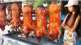 Really Popular Crispy Roast Pork In Phnom Penh  Cambodia Street Food [upl. by Nnanaej]