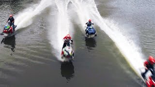 Watercross Races amp Snowmobile Jumping Fremont New Hampshire [upl. by Rue920]