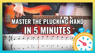 3 Plucking Hand Exercises to Improve Speed amp Control FREE PDF  5Minute Bass Drills [upl. by Rafi]