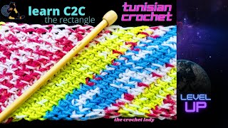 corner to corner crochet  Tunisian crochet corner to corner rectangle expand your skills with me [upl. by Niuqaoj340]