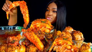 KING CRAB SEAFOOD BOIL MUKBANG  LOBSTER TAIL  SEAFOOD BOIL  Mukbang  Seafood [upl. by Dranek]