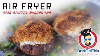 Air Fryer Crab Stuffed Mushrooms BETTER than Red Lobster [upl. by Galligan]