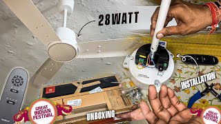 Havells Ambrose Slim 28 Watt BLDC Ceiling Fan Unboxing amp Installation  Great Indian Festival Sale 🔥 [upl. by Eladal296]