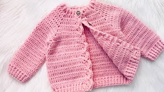 Amina Cardigan Sweater Quick amp Easy Crochet Pattern  Beginner Friendly  Unisex  NB to 3yr [upl. by Nievelt]