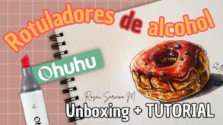 Cómo pintar con ROTULADORES DE ALCOHOL TUTORIAL  Unboxing Ohuhu [upl. by Ninnette]