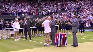 Petra Kvitova receives the Wimbledon trophy  Wimbledon 2014 [upl. by Nessaj]