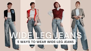 5 Ways To Wear Wide Leg Jeans 20 Outfit Ideas [upl. by Mihsah542]