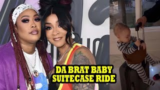 LOL Da Brat New Born Baby Super Adorable Suitcase Ride [upl. by Noirret]