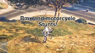 Bmx and motocycle stunts in gta 5 freeplay and single player jobs [upl. by Othilie915]