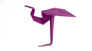 Cómo hacer un flamenco de papel Animales de origami [upl. by Enelad504]