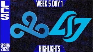 C9 vs CLG Highlights  LCS Spring 2020 W5D1  Cloud9 vs Counter Logic Gaming [upl. by Ahtelat629]