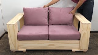 Sillón moderno para dos personas muy Bonito y Fácil de hacer [upl. by Aihtniroc]