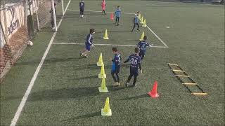 Youth football soccer training exercises passing receiving coordination agility shooting training [upl. by Attikram950]