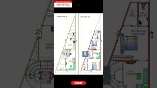 Right Angle House Plot 80 SQ YARD  2BHK Duplex House Plan  Architect floor plan like titanic shape [upl. by Suhsoj]