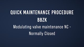 Quick maintenance Manutenzione valvole BBZK Modulating valve NC  Modulante NC [upl. by Enelav]