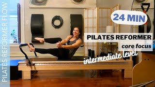 PILATES REFORMER Workout  24 Min  Core Focus  Intermediate Level [upl. by Aivilo450]