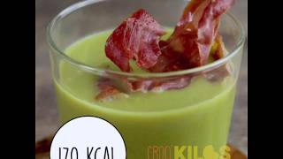 Velouté de petits pois et jambon cru  CroqKilos [upl. by Ecital]