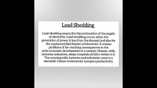 load shedding paragraph [upl. by Reeve]