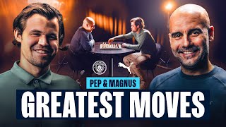 WHEN GENIUSES MEET  Pep meets Chess Grandmaster Magnus Carlsen [upl. by Hetti]