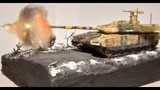 Making A Tank Shooting Diorama T90MS 172 Zvezda [upl. by Adaynek230]