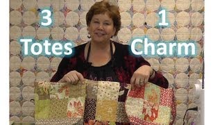 Make Three Totes  Purses With One Charm Pack [upl. by Neddra994]