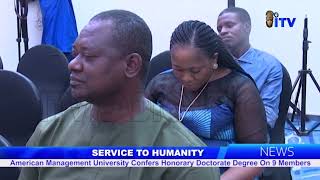 Service To Humanity American Management University Confers Honorary Doctorate Degrees On 9 Members [upl. by Oiliduab]