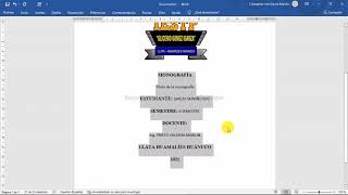 Cómo hacer una monografía en Word [upl. by Ecnarret]