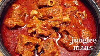 इस मटन करी को खाके बोलोगे वा भई वाह  junglee maas  mutton curry [upl. by Lyrad419]