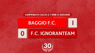 HIGHLIGHTS • Campionato Calcio a 7 Serie C1 20242025  Baggio FC v FC Ignoranteam [upl. by Nosnevets771]