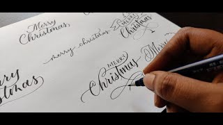 9 EASIEST and DIFFERENT ways of writing Merry Christmas  Beginners calligraphy tutorial  DIY [upl. by Moynahan]