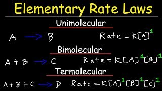 Elementary Rate Laws  Unimolecular Bimolecular and Termolecular Reactions  Chemical Kinetics [upl. by Coridon]