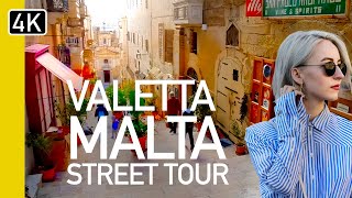 Valletta Malta Full City Street Walk  Whats it really like [upl. by Borreri606]