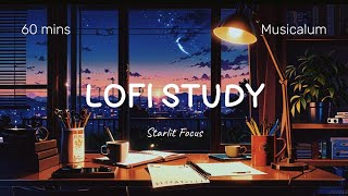 【Lofi Study  Starlit Focus】1 Hour BGM Cafe Song Relaxing Study Music Mood Booster Music [upl. by Calmas]