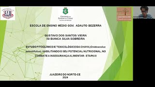 Projeto FEBRACE  Estudo fitoquímico e toxicológico da chaya Cnidoscolus aconitifolius [upl. by Olocin]